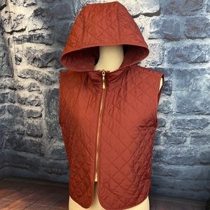 POST CARD Hooded Quilted Zippered Lightweight cropped Vest